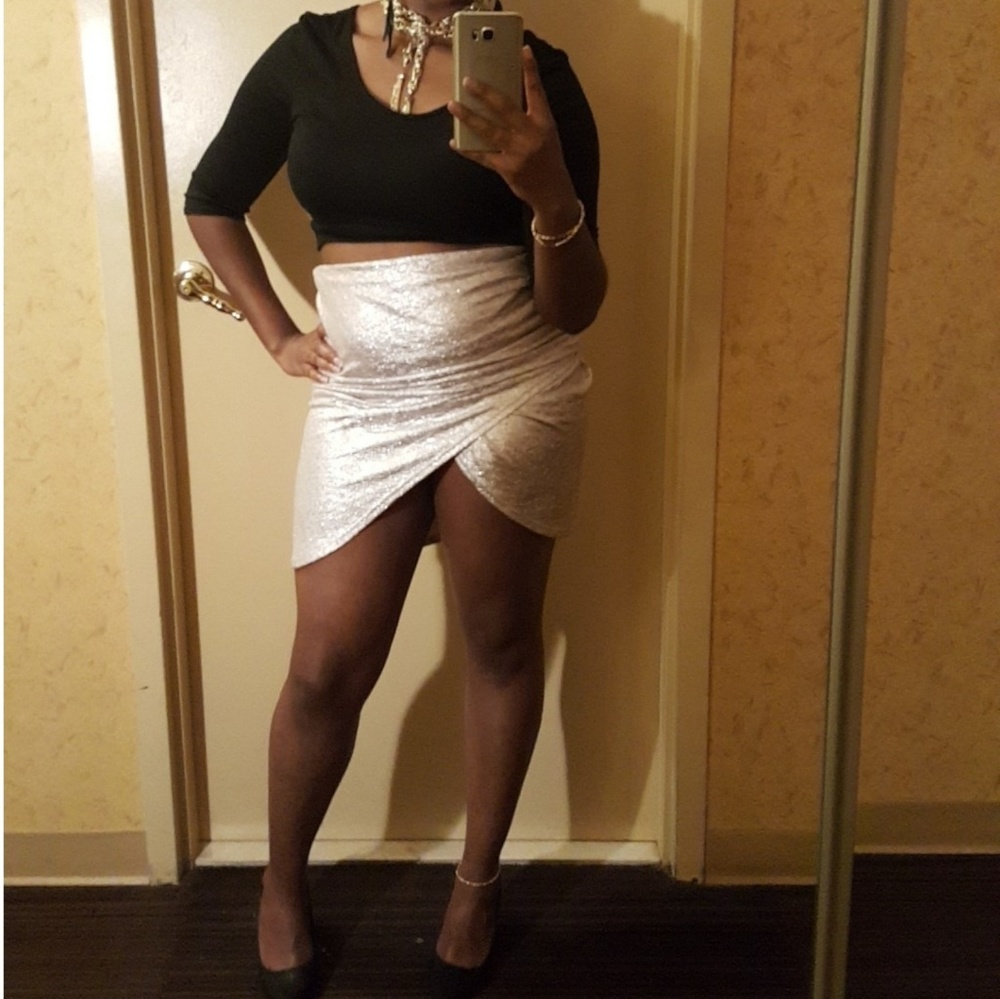 Golden Asymmetrical Skirt